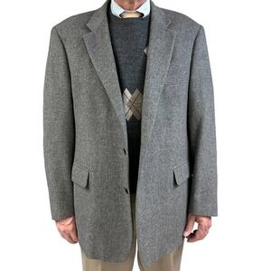 VTG Grey BILL BLASS Camel Hair Sport Coat Blazer  Sz. 48 L. Model- B1002